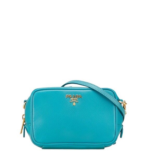 PRADA Blue Leather Shoulder Bag